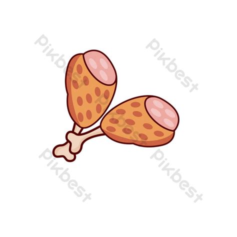 Delicious Chicken Drumstick Cartoon Illustration PNG Images | PSD Free Download - Pikbest