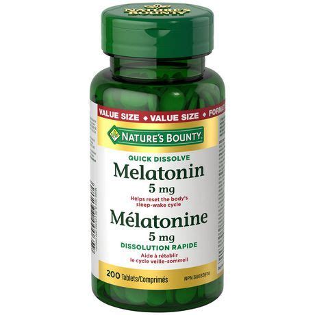 Melatonin 5 Mg Value Size 200 Tablets Walmart Ca Melatonin Health