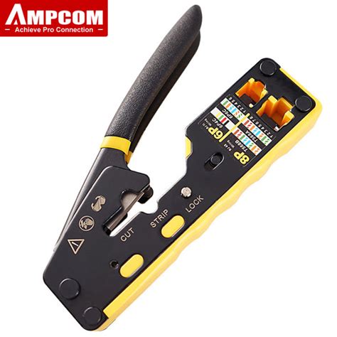 AMPCOM RJ45 Crimper Pass Through RJ45 Crimping Tool For CAT6 CAT5E Pass ...