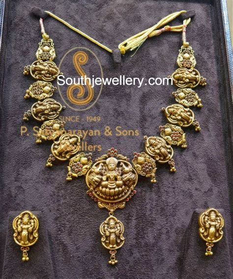 Antique Lakshmi Temple Necklace Set Indian Jewellery Designs