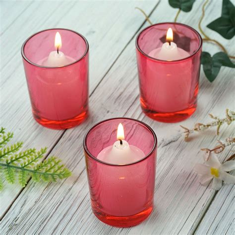 2 5 12 Pack Red Glass Votive Candle Holder Set Tea Light Holder Set