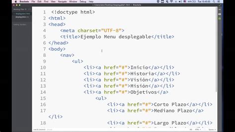 Menu Desplegable Usando Html Y Css Youtube
