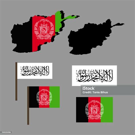 Afghanistan Carte Et Drapeau De Lafghanistan Illustration Vectorielle