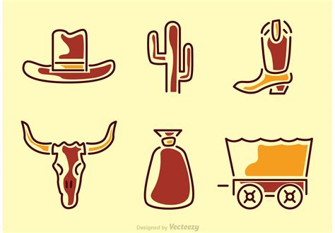 Wild West Icons Vector 89629 Vector Art At Vecteezy