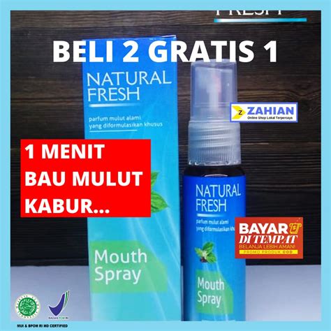 Jual Parfum Mulut Mouth Spray Natural Fresh 100 Original Penyegar