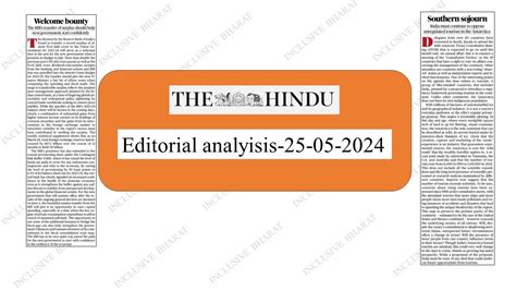 The Hindu Editorial Analysis Thehindu 25may2024 Currentaffairs Upsc