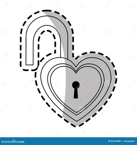 Padlock In Heart Shape Stock Vector Illustration Of Vector 85310696