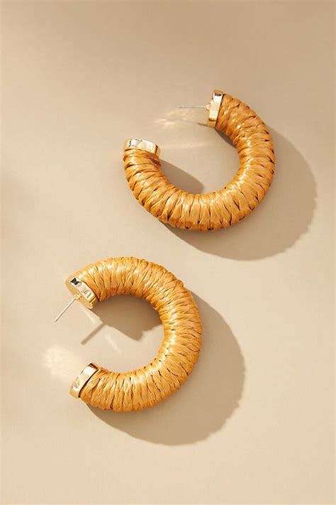 Large Raffia Hoop Earrings In 2024 Hoop Earrings Raffia Women