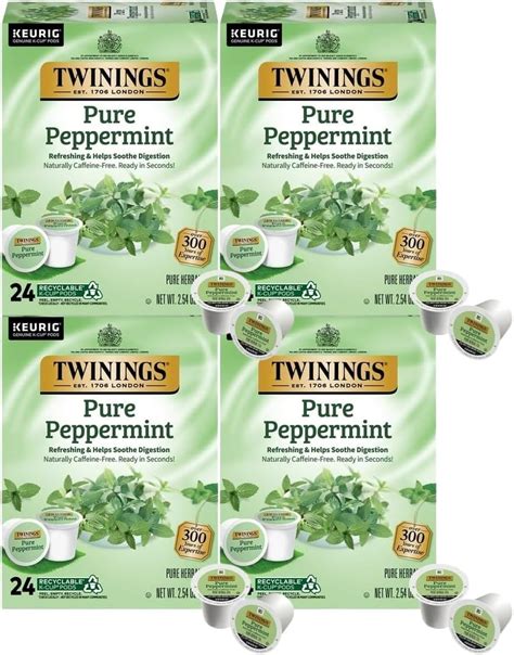 Twinings Pure Peppermint Tea Naturally Caffeine Free Refreshing Mint Herbal Tea