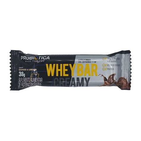 Barra De Proteina Whey Bar Creamy G Probiotica Unid Dtup Barra De