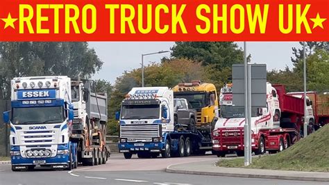 Trucks Leaving Retro Truck Show Gaydon Uk Youtube