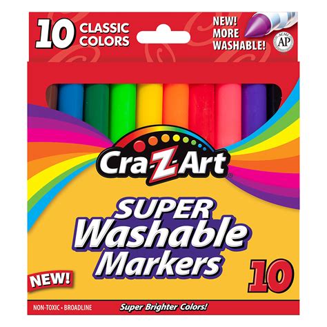 Cra Z Art Classic Super Washable Markers Broad Tip Assorted Barrel