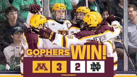 Highlights 8 Gopher Mens Hockey Wins At Notre Dame In Ot Youtube