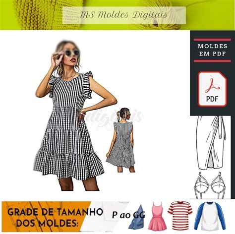 Molde De Vestido Tr S Marias Map Moldes Hotmart