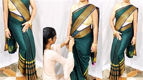 Daily Wear Cotton Silk Saree Draping Very Simple Steps To Wear