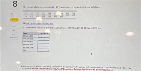 Solved B Construct The Relative Frequency Distribution