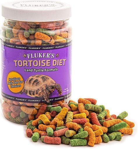 Flukers Large Pellet Tortoise Diet Land Turtle Food 10 Oz Jar