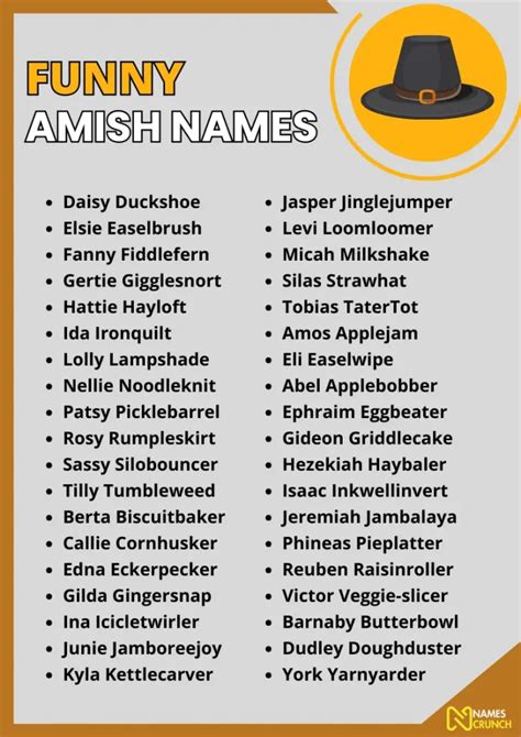 Cool Funny Amish Names Names Crunch