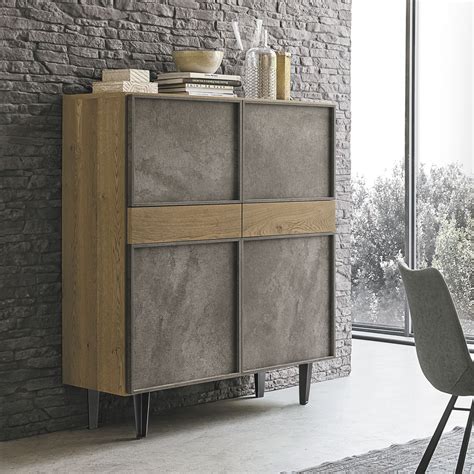 Credenza Alta Astra Target Point New Moderna Impiallacciata In