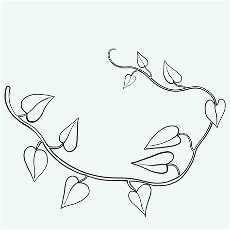 Floral Ivy Drawing Decorative Ornament Flat Design Vector Art