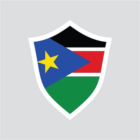 Premium Vector South Sudan Flag In Shield Shape Frame