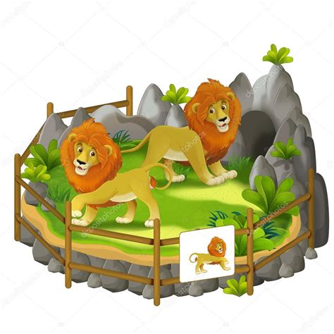 Cartoon zoo for kids - lions — Stock Photo © agaes8080 #28262663