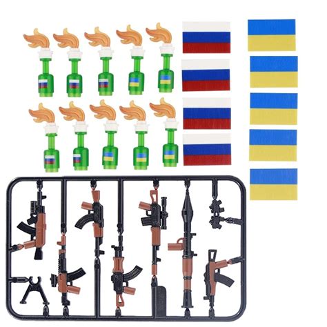 City-Russian-Ukraine-Military-Flag-Bottle-Building-Blocks-WW2-Army ...