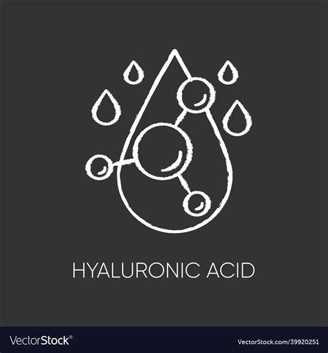 Hyaluronic Acid Chalk White Icon On Black Vector Image