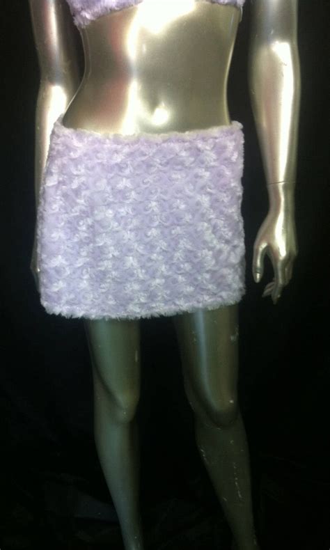 Fur Bikini Top And Skirt Pale Lavender Furkini Faux Fur Bikini Top And