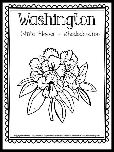 Washington State Flower Coloring Page Rhododendron Free Printable Artofit