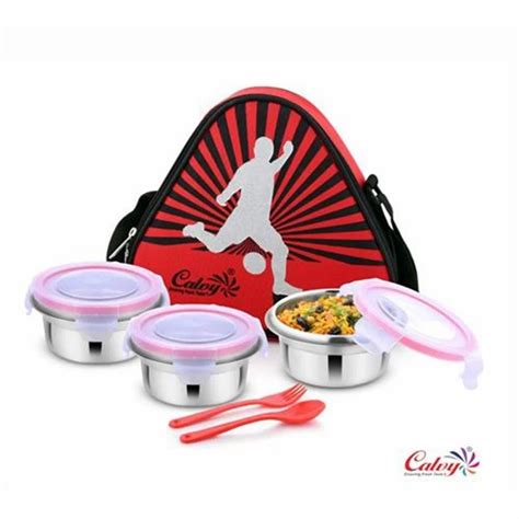 Stainless Steel Calvy Tripack Zip Lunch Box At Rs 251 Piece In Kasganj