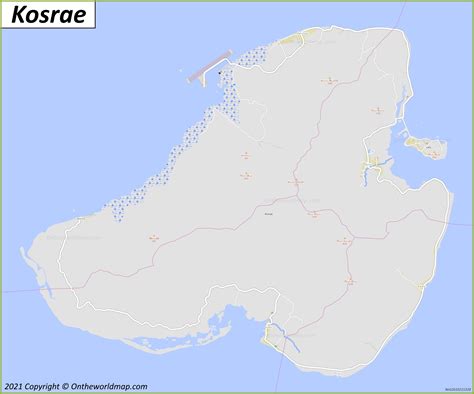 Kosrae Map | Micronesia | Detailed Maps of Kosrae Island