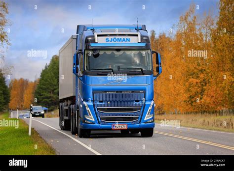 New Blue Volvo FH Truck Semi Trailer Of Transport Sjoman Oy Ab In