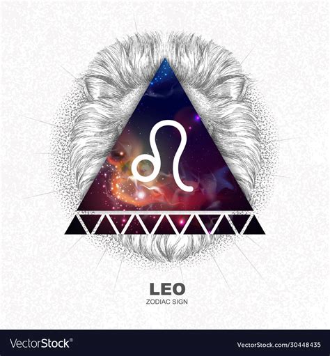 Witchcraft Card With Astrology Leo Zodiac Sign Vector Image