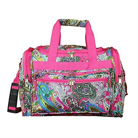 World Traveler 19 Inch Carry On Shoulder Duffel Bag Pink Multi