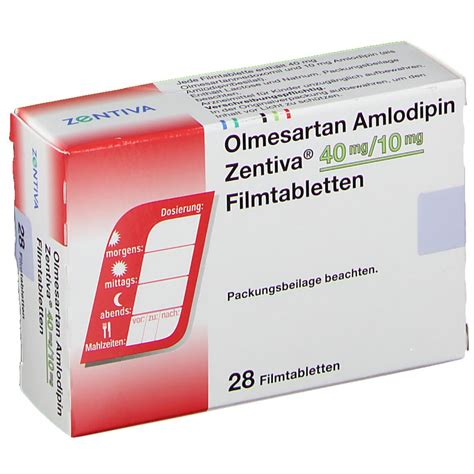 Olmesartan Amlodipin Zentiva 40 Mg 10 Mg 28 St Mit Dem E Rezept Kaufen