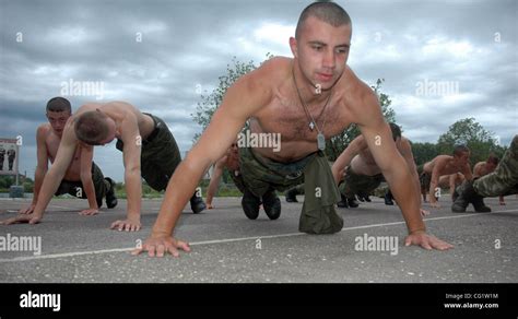 Russian army young soldiers. Physical training Stock Photo, Royalty ...