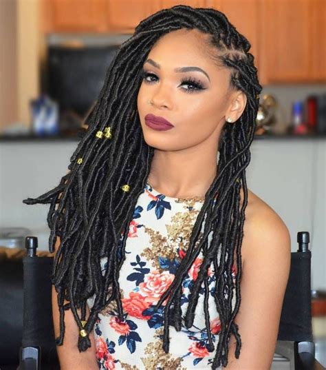 40 Fabulous Funky Ways To Pull Off Faux Locs Faux Locs Hairstyles African Braids Hairstyles