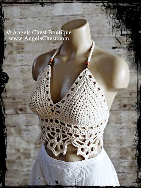 Crochet Pattern Summer Halter Top Crop Top By Angelschest Etsy In