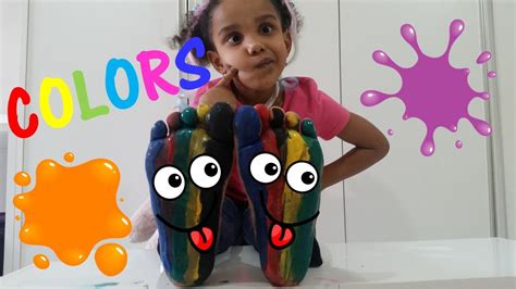 Learn The Colors For Kids With Feet Paintings Aprenda As Cores Em