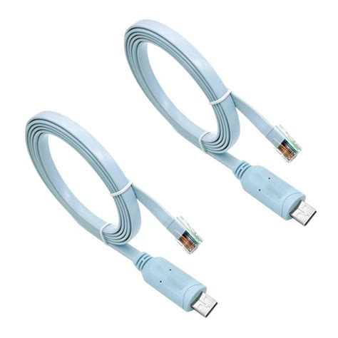 2x USB RJ45 консольный кабель 6 футов FTDI Windows 8, 7, Vista, MAC ...