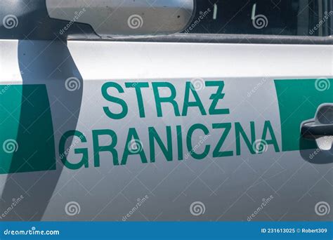 Border Guard Straz Graniczna Sign In Polish Language Stock Image