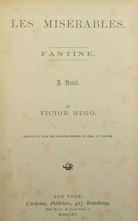 Les Miserables In 5 Volumes Victor Hugo First American Edition