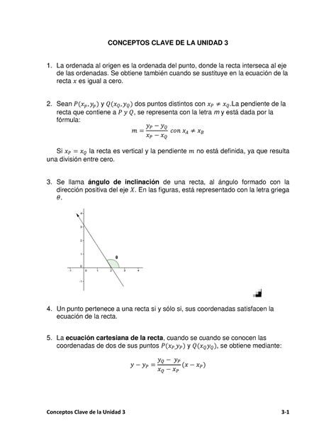 U Conceptos Clave Ecuaci N Cartesiana De La Recta Conceptos Clave De