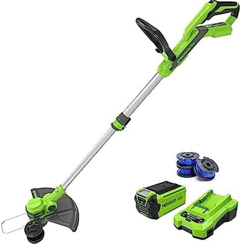 Greenworks Cordless String Trimmer With 2ah Battery And Charger Telescopic Shaft Twist To