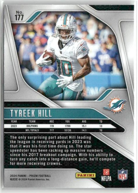 Tyreek Hill Panini Prizm Miami Dolphins Ebay