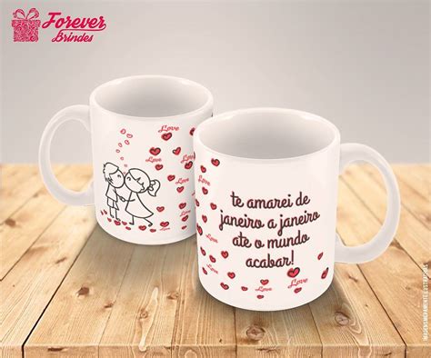 Caneca De Porcelana Casamento Cora Es Forever Brindes