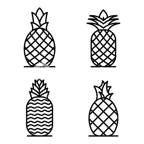 Pineapple Vector Black And White At Collection Of