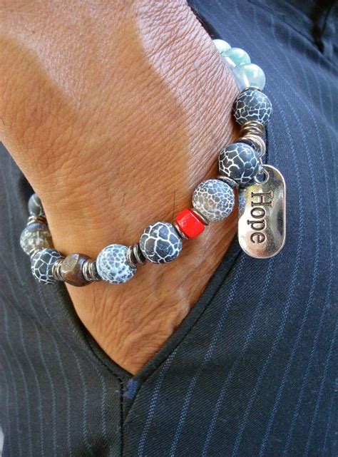 Men S Spiritual Protection Love Fortune Tag Bracelet Etsy Bijoux