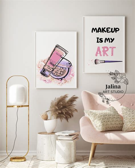 Makeup Wall Art Makeup Prints Beauty Salon Decor Glam Wall Etsy